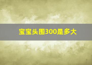 宝宝头围300是多大