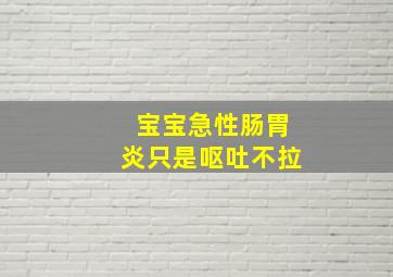 宝宝急性肠胃炎只是呕吐不拉