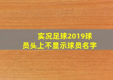 实况足球2019球员头上不显示球员名字