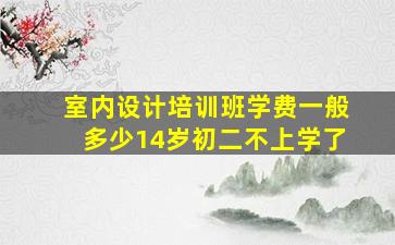 室内设计培训班学费一般多少14岁初二不上学了