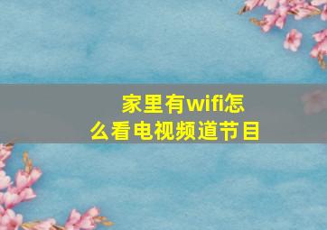 家里有wifi怎么看电视频道节目