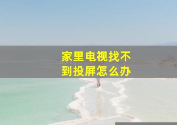 家里电视找不到投屏怎么办