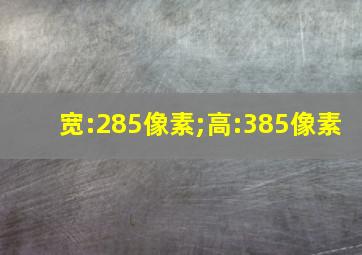 宽:285像素;高:385像素