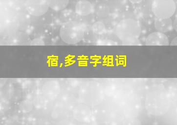 宿,多音字组词