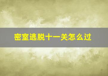 密室逃脱十一关怎么过