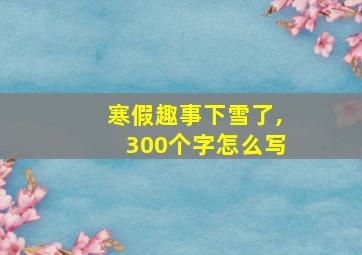 寒假趣事下雪了,300个字怎么写