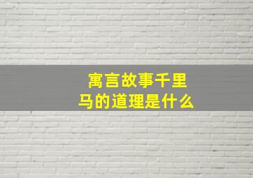 寓言故事千里马的道理是什么