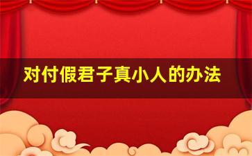 对付假君子真小人的办法