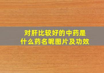 对肝比较好的中药是什么药名呢图片及功效