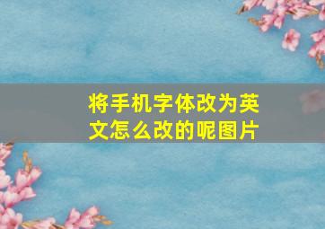 将手机字体改为英文怎么改的呢图片