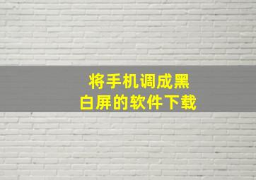 将手机调成黑白屏的软件下载