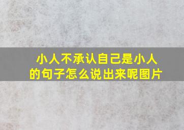 小人不承认自己是小人的句子怎么说出来呢图片