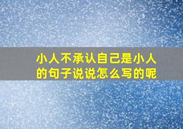 小人不承认自己是小人的句子说说怎么写的呢