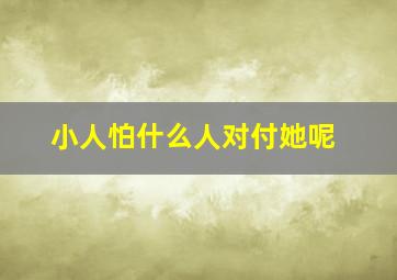 小人怕什么人对付她呢