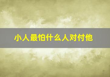 小人最怕什么人对付他