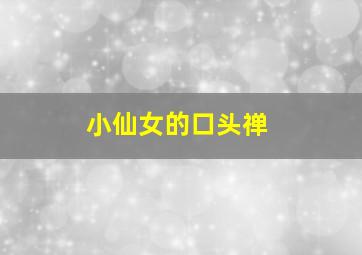 小仙女的口头禅