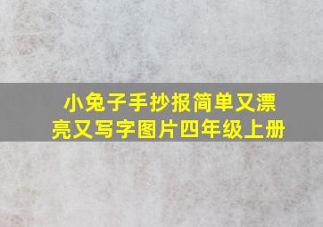 小兔子手抄报简单又漂亮又写字图片四年级上册