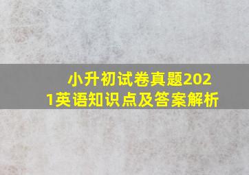 小升初试卷真题2021英语知识点及答案解析