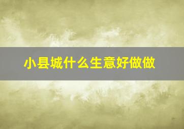 小县城什么生意好做做