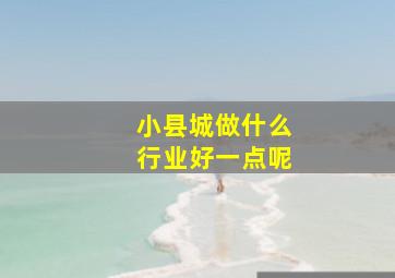 小县城做什么行业好一点呢