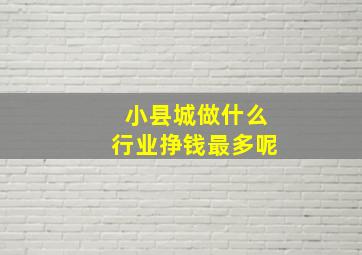 小县城做什么行业挣钱最多呢