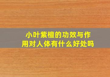 小叶紫檀的功效与作用对人体有什么好处吗