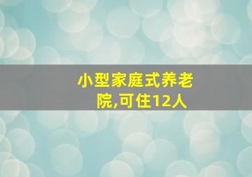 小型家庭式养老院,可住12人