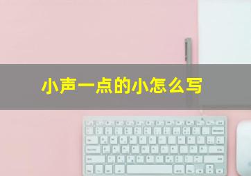 小声一点的小怎么写