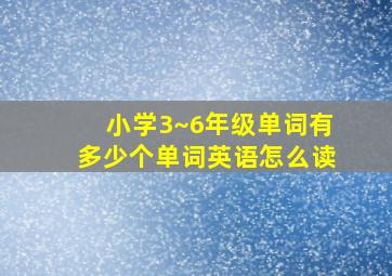 小学3~6年级单词有多少个单词英语怎么读