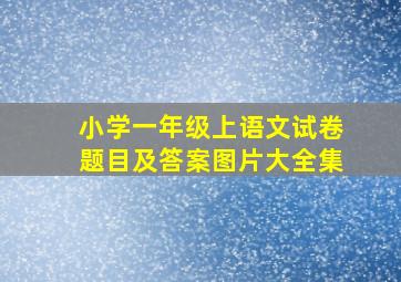 小学一年级上语文试卷题目及答案图片大全集