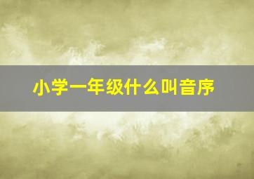 小学一年级什么叫音序