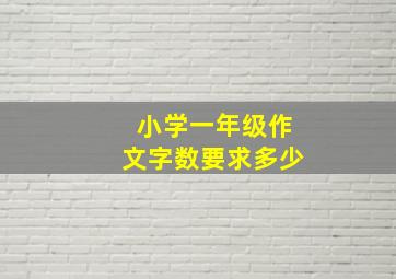 小学一年级作文字数要求多少