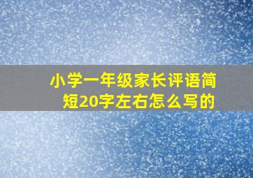 小学一年级家长评语简短20字左右怎么写的