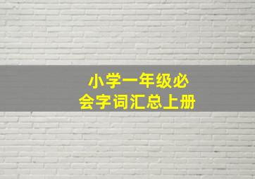 小学一年级必会字词汇总上册