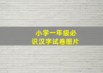 小学一年级必识汉字试卷图片