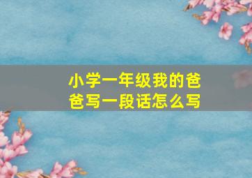 小学一年级我的爸爸写一段话怎么写