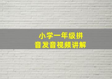 小学一年级拼音发音视频讲解