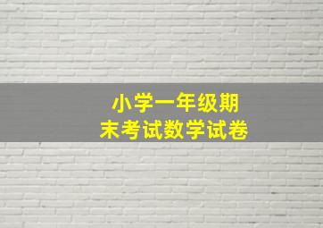 小学一年级期末考试数学试卷