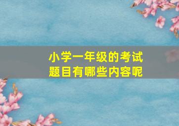 小学一年级的考试题目有哪些内容呢