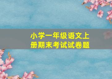 小学一年级语文上册期末考试试卷题