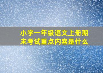 小学一年级语文上册期末考试重点内容是什么