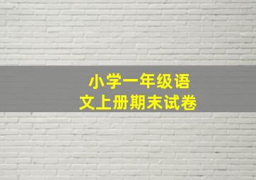 小学一年级语文上册期末试卷