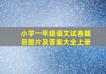 小学一年级语文试卷题目图片及答案大全上册