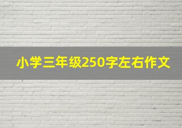 小学三年级250字左右作文