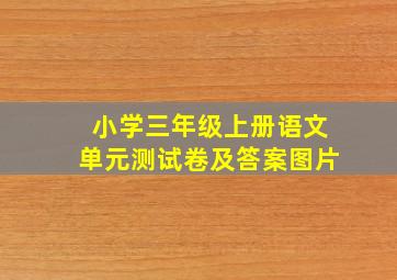 小学三年级上册语文单元测试卷及答案图片