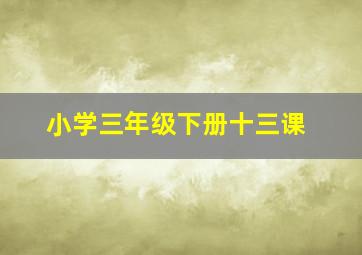 小学三年级下册十三课