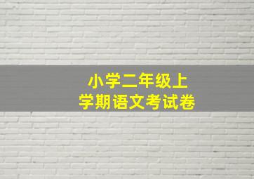 小学二年级上学期语文考试卷