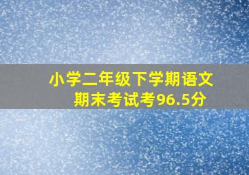 小学二年级下学期语文期末考试考96.5分