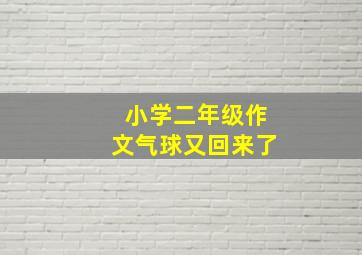 小学二年级作文气球又回来了