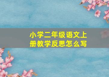 小学二年级语文上册教学反思怎么写